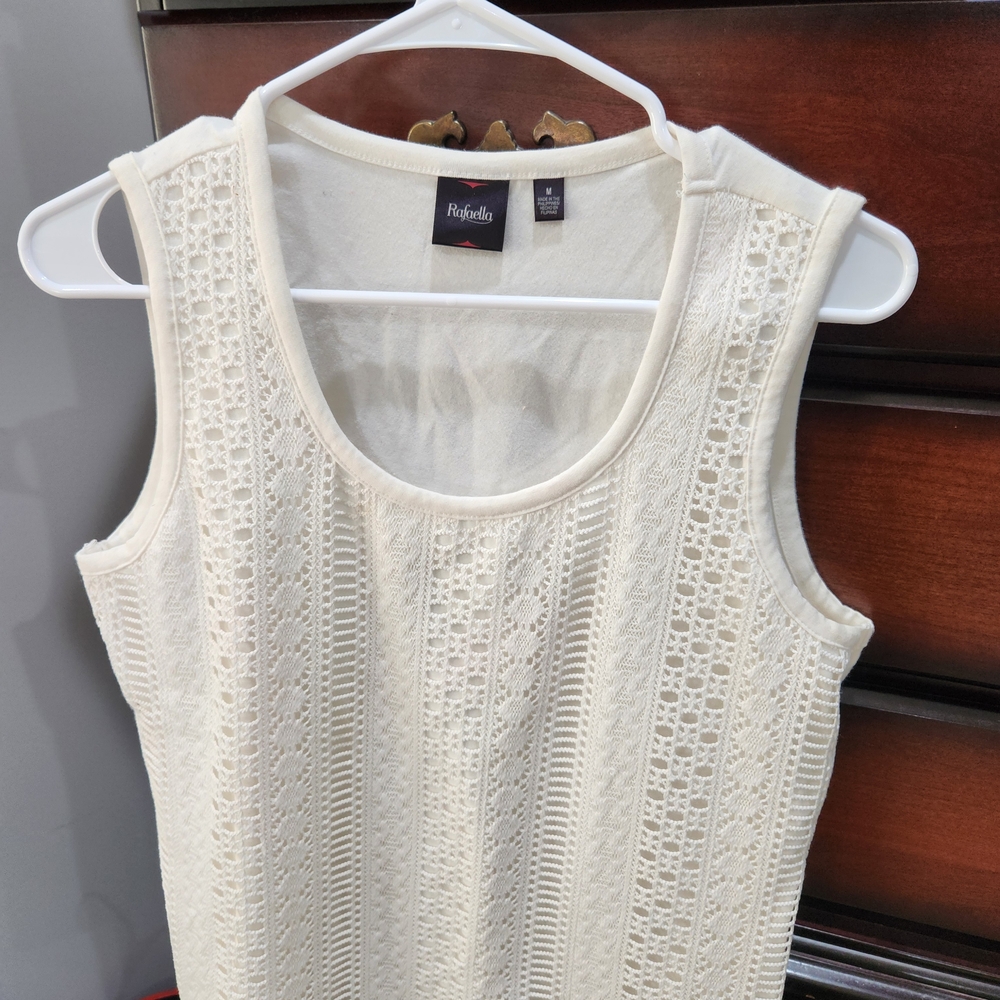Rafaella Women's Ivory Lace Tank Top